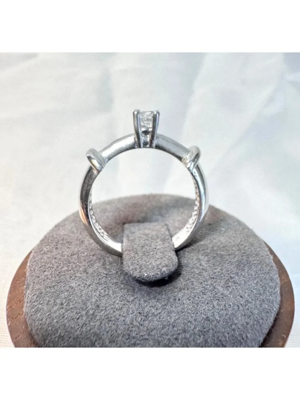 Modernist Sterling Silver 925 CZ Statement Ring Satin Finish Size 6.75